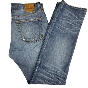 J Brand Kane Slim Straight Jeans Mens 34 Avenger Blue Distressed Made in USA